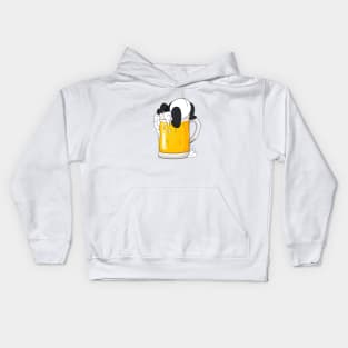 Funny Panda With Beer Kids Hoodie